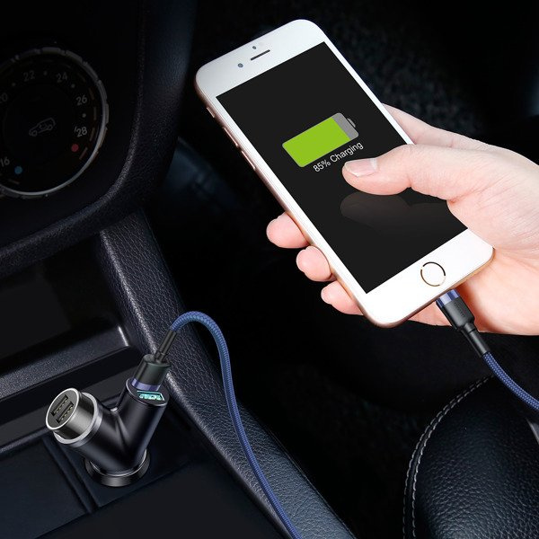 BASEUS Y-Typ 2xUSB-Autoladegerät, Zigarettenanzünderbuchse 40W
