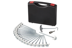 Set mit Schraubheringen für ProPlus 365014 Metallheringe mit Haken 20x20cm