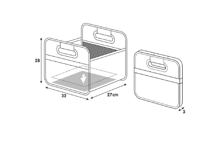 LAMPA Shop&Store M Einkaufskorb, faltbarer Aufbewahrungsbehälter, 32 x 27 cm