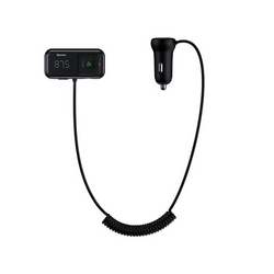 FM-Transmitter BASEUS T Typ S-16 Bluetooth 5.0 MP3 + Kfz-Ladegerät 2x USB