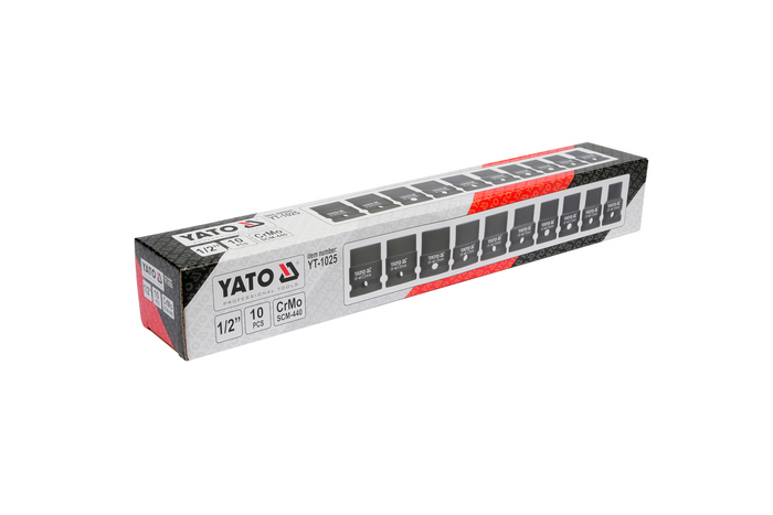 YATO YT-1025 kurze Schlagschrauber-Einsätze 1/2" 10 Stück.