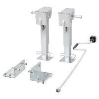 Set aus zwei ausziehbaren Stützen mit Kurbel und ProPlus 361500 Halterung für 1000 kg Pritschenanhänger 290-460 mm