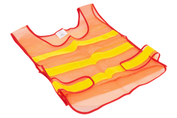 HERMON XXL orangefarbene reflektierende Weste mit seitlichem Klettverschluss