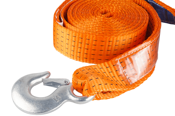 HERMON Schleppseil mit Haken, 4,5 m/50 mm/5 t, orange