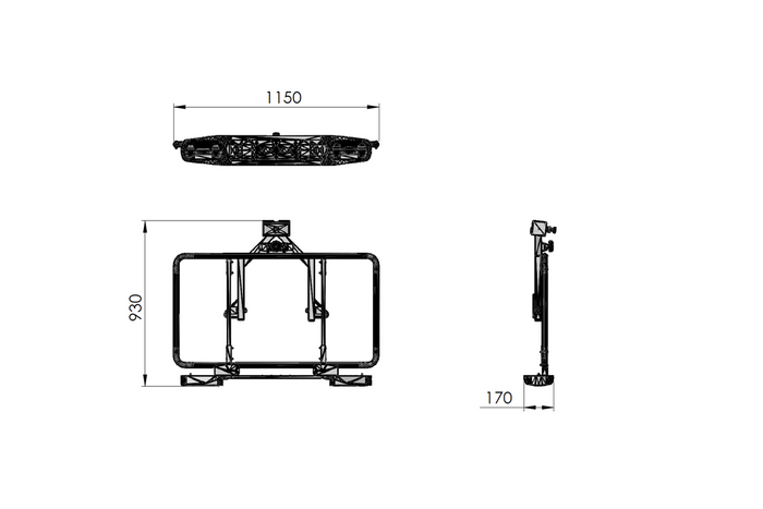 Plattform mit Anhängerkupplungsbox + Adapter für den Transport von 3 Fahrrädern Inter Pack Re-Cargo
