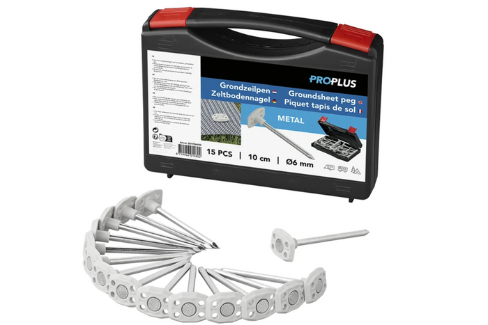 Set Zeltnägel ProPlus 361736V02 Metallnägel in einer Schachtel 15 Stück.