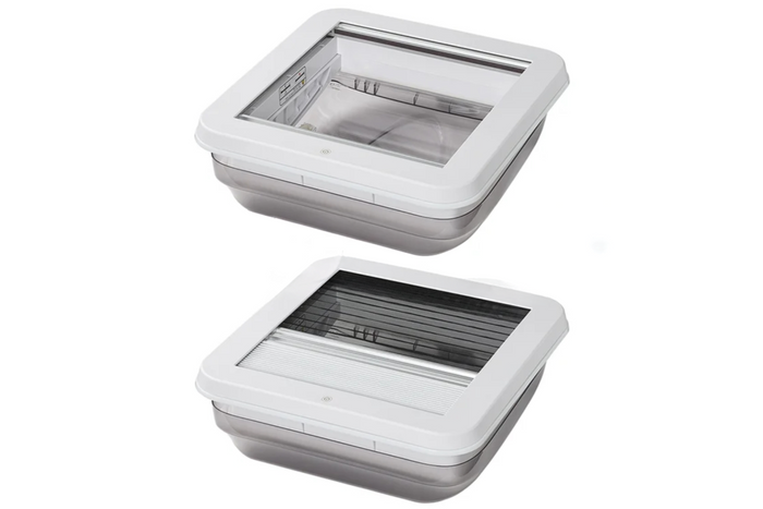 ProPlus 610905V01 Dachfenster-Dachlüfter für Wohnmobile mit LED-Beleuchtung 400x400mm