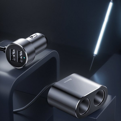 BASEUS Hochleistungs-Autoladegerät 2x USB + 2x Zigarettenanzünderbuchse 80W