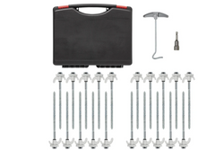 Set mit Schraubheringen für ProPlus 365014 Metallheringe mit Haken 20x20cm