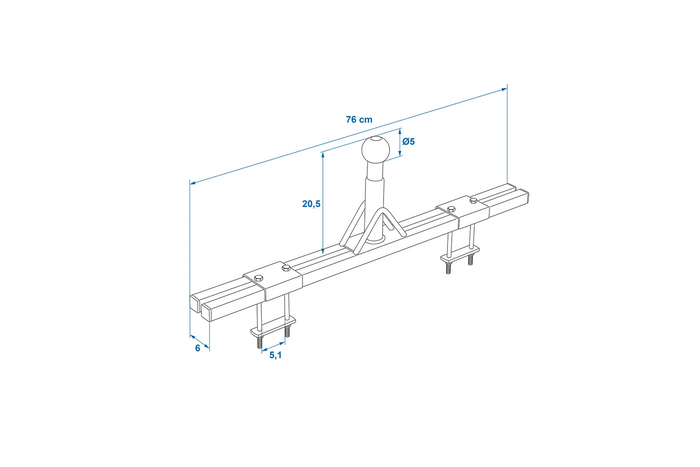 ProPlus 330238 Fahrradträgeradapter für 760-mm-Wohnwagen-Deichsel