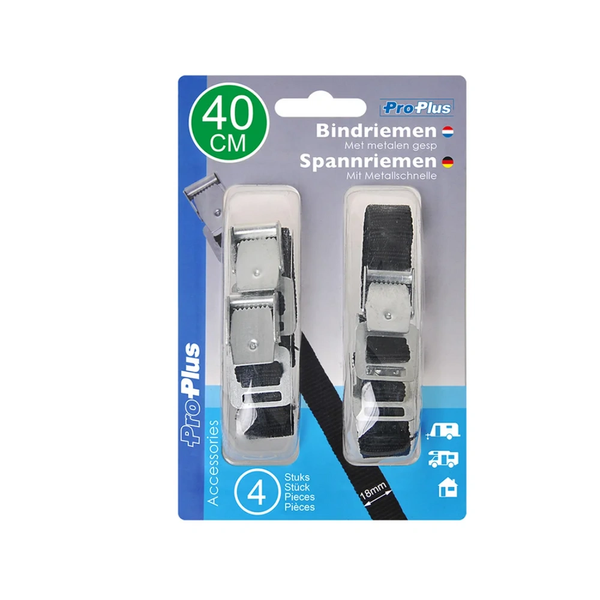 Set mit vier ProPlus 321285 Fahrradbefestigungsgurten, Länge 40 cm