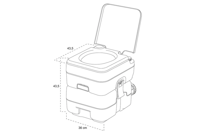 ProPlus 370415V01CR Tragbare Campingtoilette Grau 10L/20L