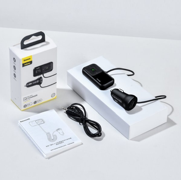 FM-Transmitter BASEUS T Typ S-16 Bluetooth 5.0 MP3 + Kfz-Ladegerät 2x USB
