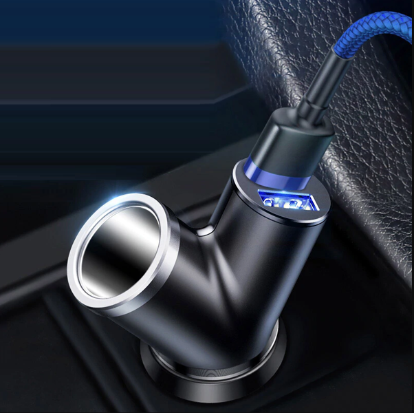 BASEUS Y-Typ 2xUSB-Autoladegerät, Zigarettenanzünderbuchse 40W