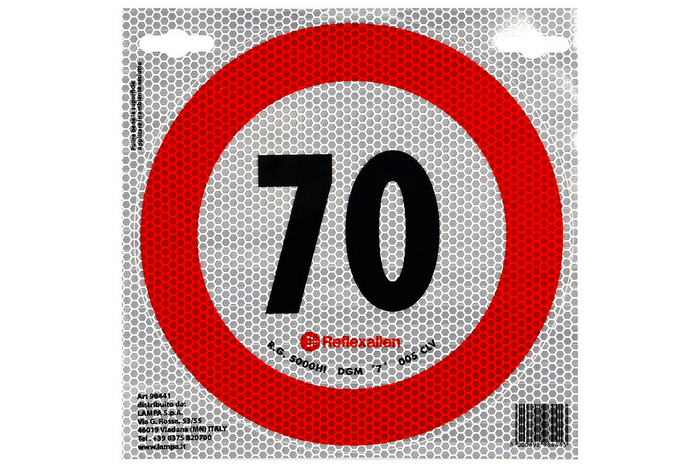 Reflektierender Aufkleber LAMP Geschwindigkeitsbegrenzung 70 km/h Schild B-33