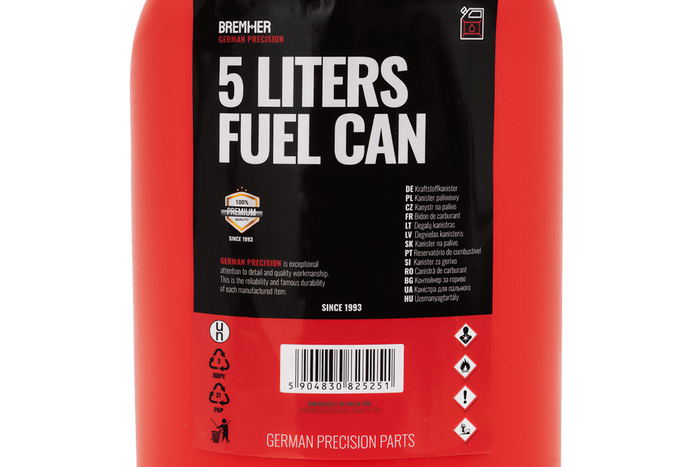 5-Liter-HERMON-Kunststoffkanister mit Trichter, rot