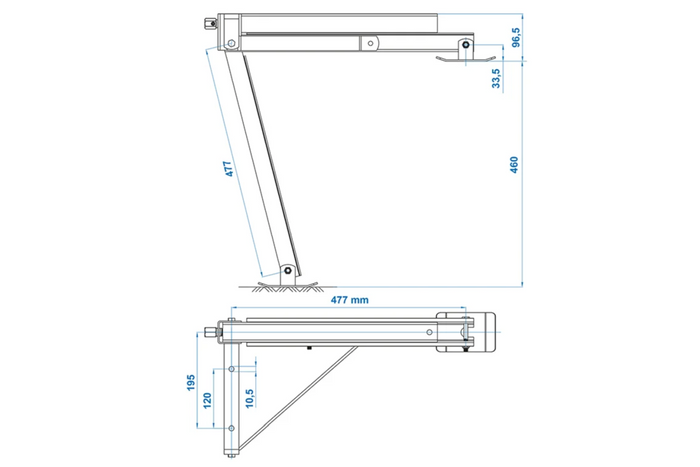 ProPlus 361510 ausziehbare Eckstütze, rechts vorne/links hinten am Anhänger, 600 kg, 460 mm