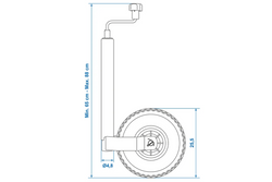 ProPlus 341507 Stützrad 150 kg 48 mm 650–880 mm