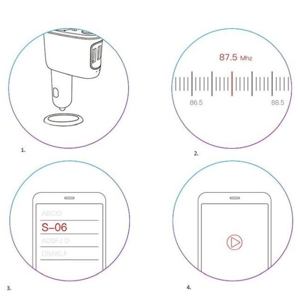 BASEUS T FM-Transmitter mit Bluetooth 4.2, MP3-Player, Kfz-Ladegerät und 2x USB 3,4 A
