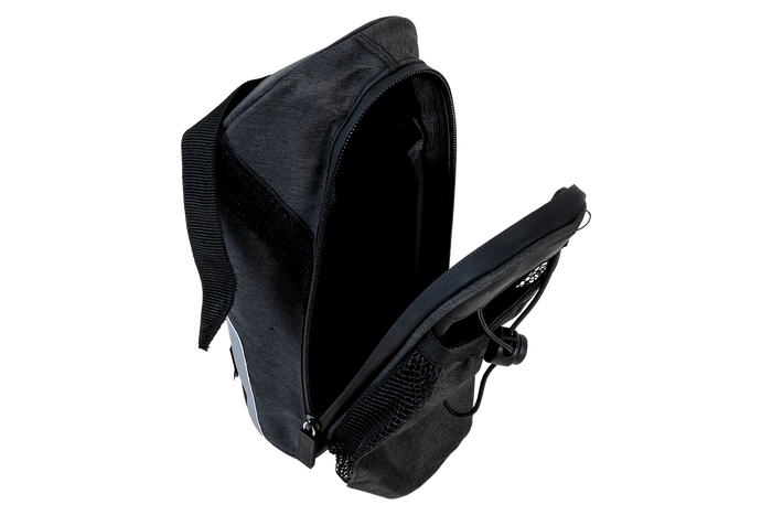 PROFEX 82318 Lange schwarze Luxus-Fahrradsatteltasche mit Flaschenfach