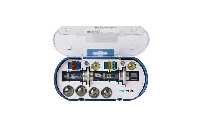 H4-Lampenset für Wohnmobile und Pkw, ProPlus 410134, 16-teiliges Ersatzteilset