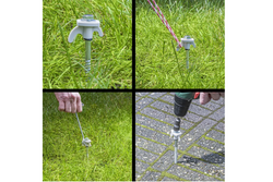 Set mit Schraubheringen für ProPlus 365014 Metallheringe mit Haken 20x20cm