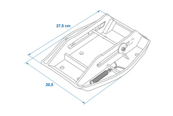 Satz mit vier ProPlus 361519 Anhängerstabilisierungs-Stützplatten mit Feder, 20,5 x 27,5 cm