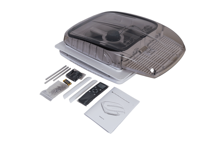 Automatischer Dachventilator PUNDMANN PLUS FAN für Wohnmobile mit Beleuchtung und Rollo 400×400 mm
