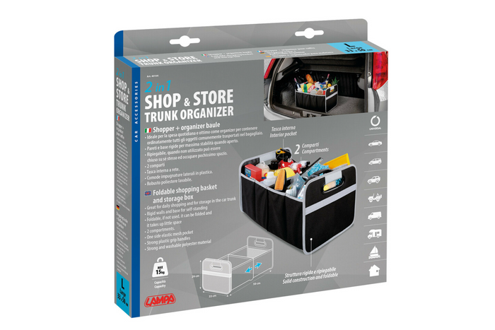 LAMPA Shop&amp;Store L Einkaufskorb, faltbarer Aufbewahrungsbehälter, 50 x 33 cm