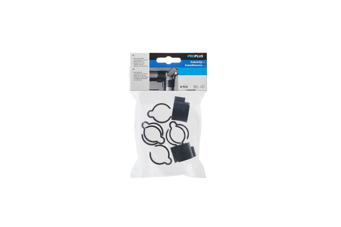Set mit acht ProPlus-Kabelhalterungsclips 366486, 22–32 mm Durchmesser