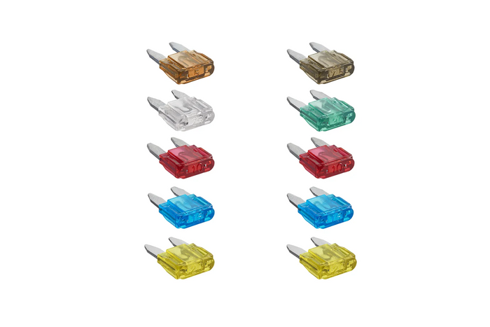 ProPlus 490371S Mini-Flachsicherungen gemischt 12V/24V Satz mit 10 Stück.