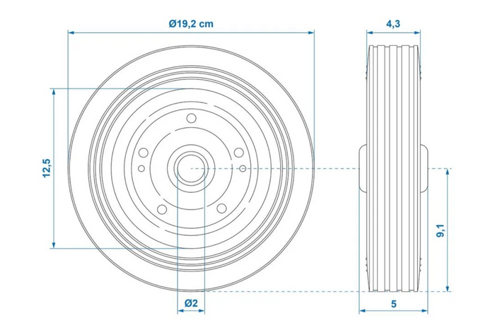 Ersatzrad für ProPlus 341540 Vollgummi-Stützrad 200x50mm