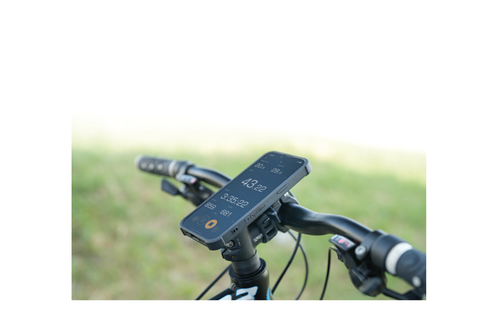 Handyhalterung mit Lampenriemen für Lenkerbefestigung