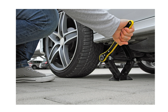 Trapezförmiger Wagenheber mit Ratsche, LAMPA-Wagenheber 1T