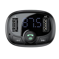 BASEUS T FM-Transmitter mit Bluetooth 4.2, MP3-Player, Kfz-Ladegerät und 2x USB 3,4 A