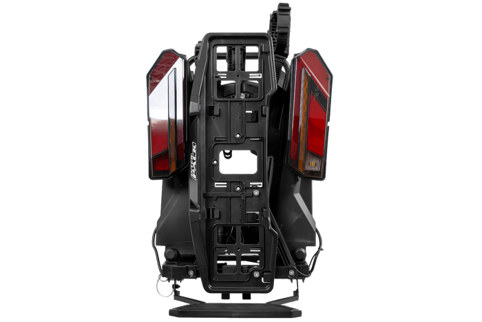 Inter Pack Velox 3 LED – faltbarer Anhängerkupplungs-Fahrradträger für 3 Fahrräder mit LED-Beleuchtung