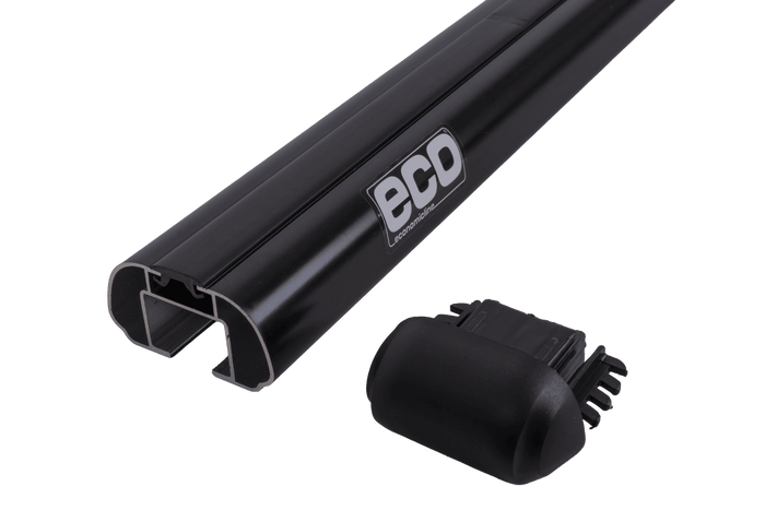 Eco Alubase 120 Dachträger - universeller Aluminium-Dachträger für offene Dachreling (schwarz)