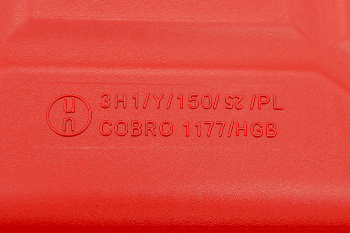 10-Liter-HERMON-Kunststoffkanister mit Trichter, rot