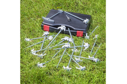 Set mit Schraubheringen für ProPlus 365014 Metallheringe mit Haken 20x20cm