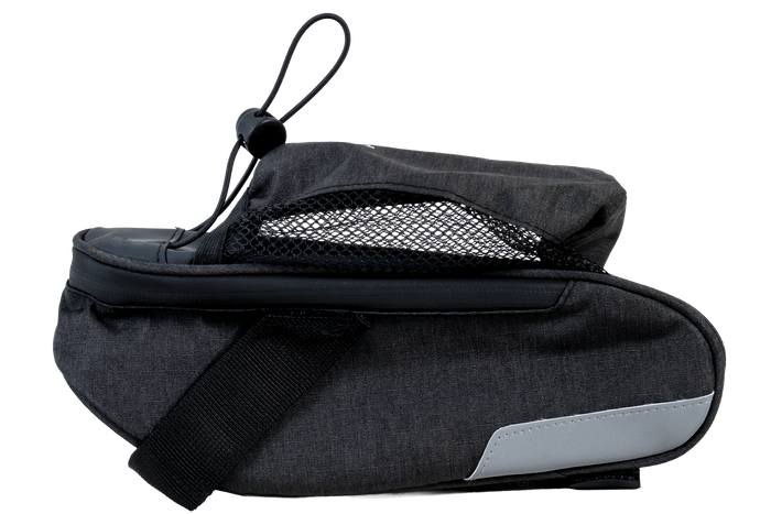 PROFEX 82318 Lange schwarze Luxus-Fahrradsatteltasche mit Flaschenfach