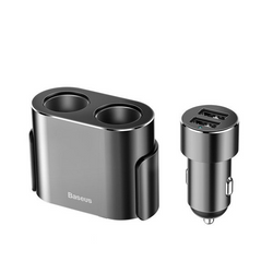 BASEUS Hochleistungs-Autoladegerät 2x USB + 2x Zigarettenanzünderbuchse 80W
