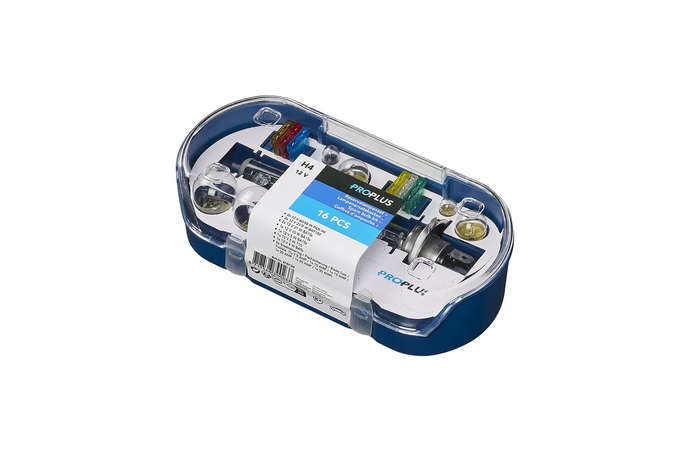 H4-Lampenset für Wohnmobile und Pkw, ProPlus 410134, 16-teiliges Ersatzteilset