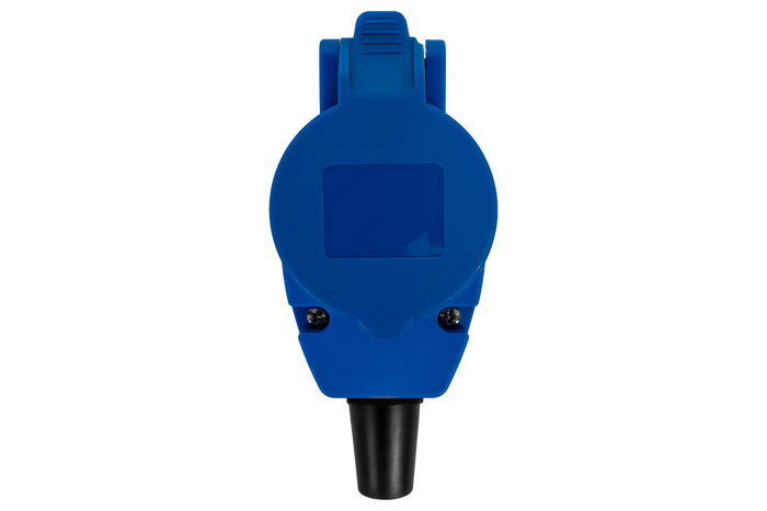 MANTES 2P+E abgewinkelter CEE-Stecker mit zusätzlicher Steckdose 16A 230V