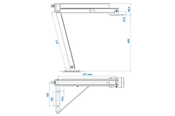 ProPlus 361510 ausziehbare Eckstütze, rechts vorne/links hinten am Anhänger, 600 kg, 460 mm