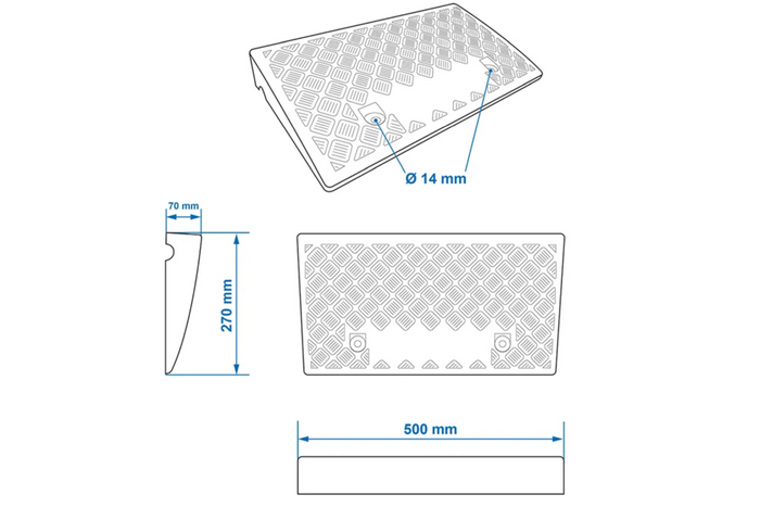 Set aus zwei ProPlus 361570 Auffahrrampen, Gummirampen 7 cm, 3000 kg