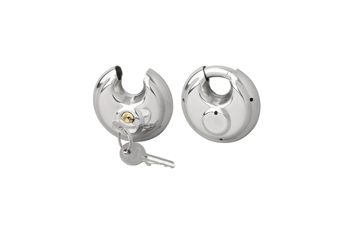 Set aus zwei ProPlus 341319S runden Vorhängeschlössern, Scheibenschlössern, 70 mm