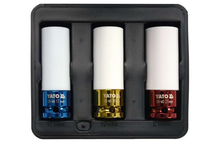 Schlagschrauber-Einsätze für Aluminiumfelgen YATO YT-1056 17-21mm 3 Stück.