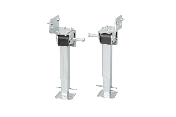 Set aus zwei ausziehbaren Stützen mit Kurbel und ProPlus 361500 Halterung für 1000 kg Pritschenanhänger 290-460 mm