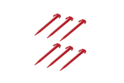 Set mit sechs ProPlus-Zeltheringen 364824, Kunststoffheringe zur Befestigung von Abspannleinen, 19 cm