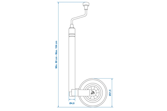 ProPlus 341510 Stützrad 150 kg 48 mm 800–1040 mm mit Waage